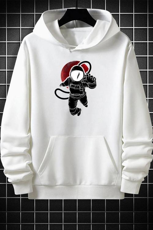 Unisex Astronot Baskılı Sweatshirt