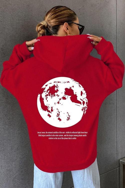 Unisex The Moon Baskılı Sweatshirt