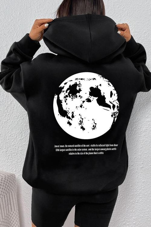 Unisex The Moon Baskılı Sweatshirt