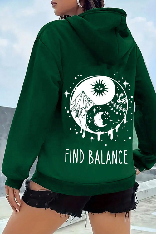 Unisex Yin & Yang Tasarım Sweatshirt