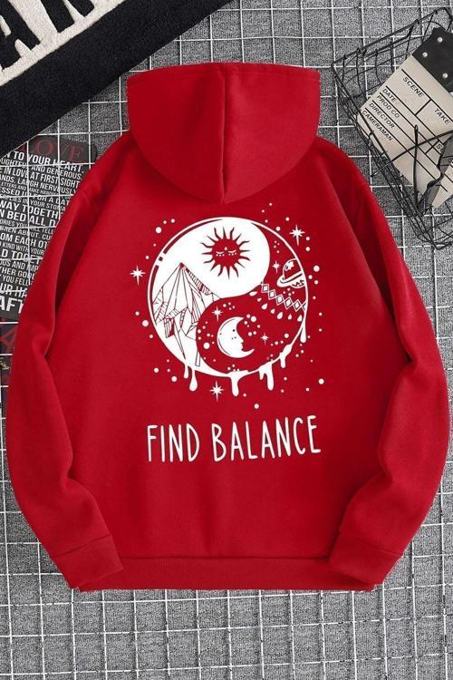 Unisex Yin & Yang Tasarım Sweatshirt