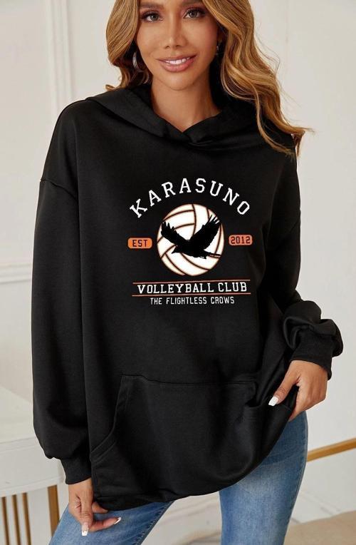 Unisex Karasuno Baskılı Sweatshirt