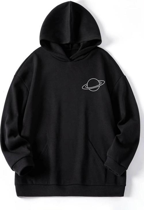 Unisex Saturn Baskılı Sweatshirt