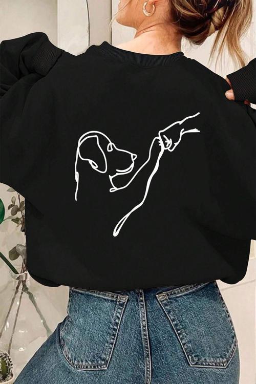Can Dostum Baskılı Oversize Sweatshirt
