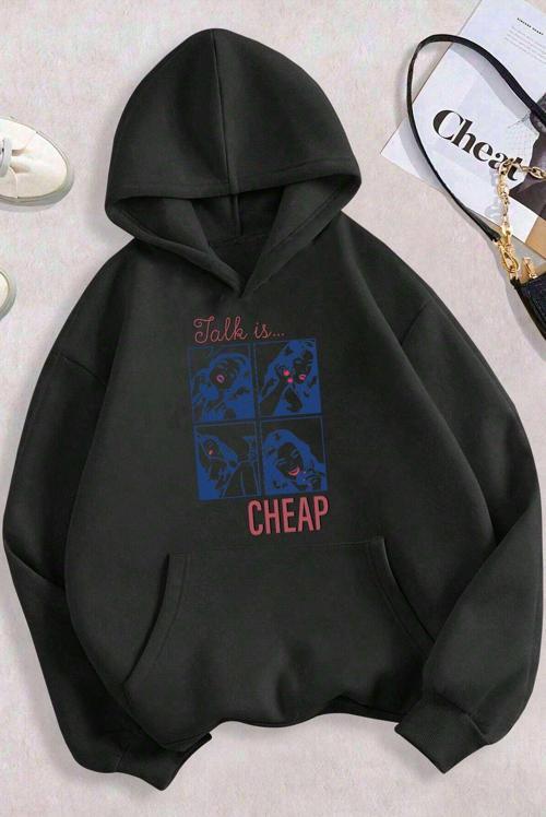 Cheap Baskılı Oversize Sweatshirt