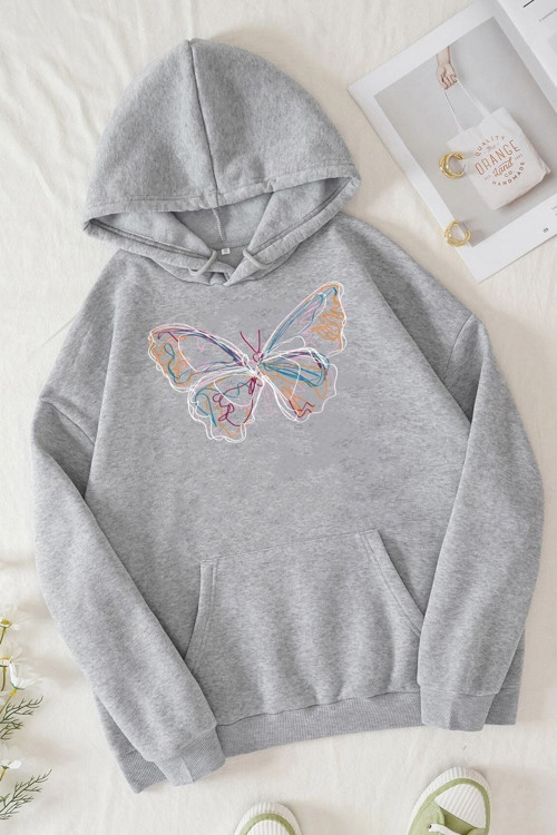 Unisex Butterfly Baskılı Sweatshirt