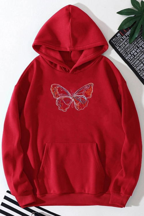 Unisex Butterfly Baskılı Sweatshirt