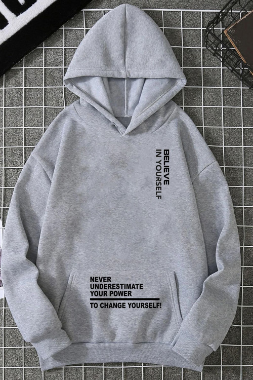Belive in Yourself Baskılı Oversize Sweatshirt
