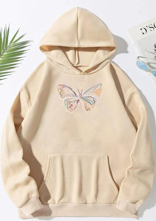 Unisex Butterfly Baskılı Sweatshirt