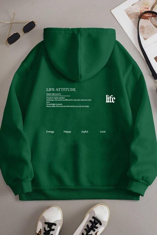 Unisex Oversize Life Baskılı Sweatshirt