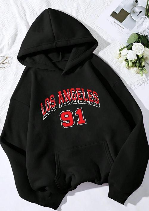 Los Angles Baskılı Oversize Sweatshirt