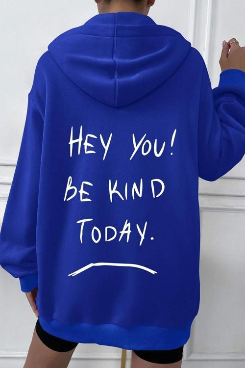 Unisex Oversize Hey you Baskılı Sweatshirt