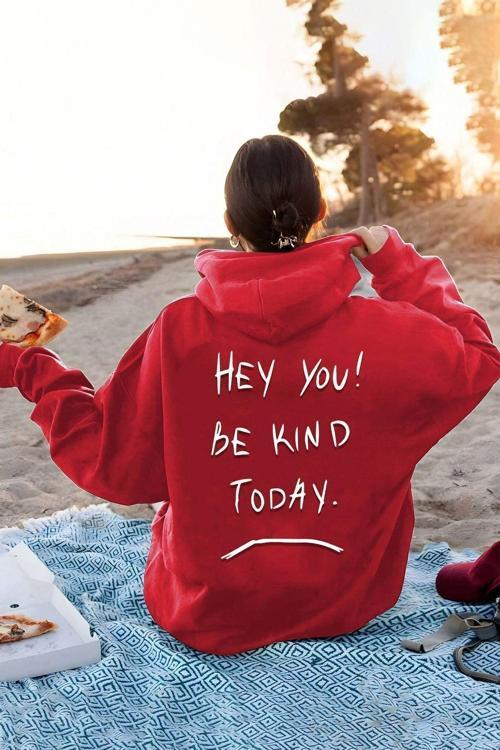 Unisex Oversize Hey you Baskılı Sweatshirt