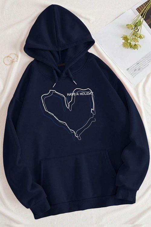 Unisex Oversize Holiday Baskılı Sweatshirt