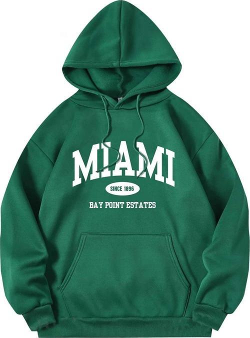 Miami Baskılı Oversize Sweatshirt