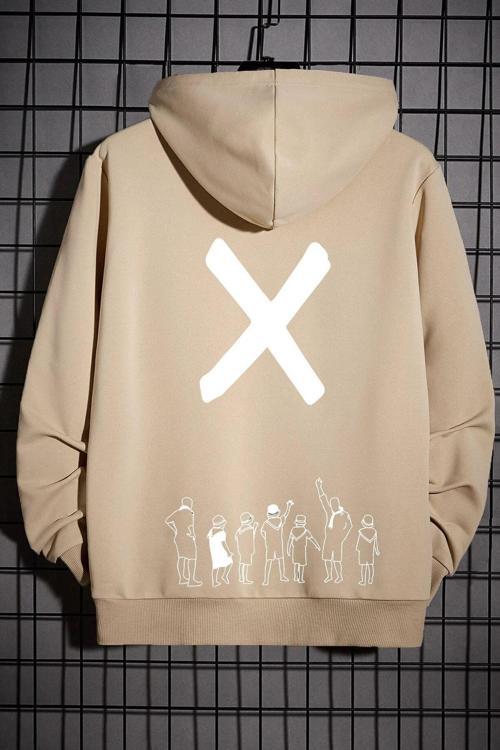 Unisex Design X Baskılı Sweatshirt