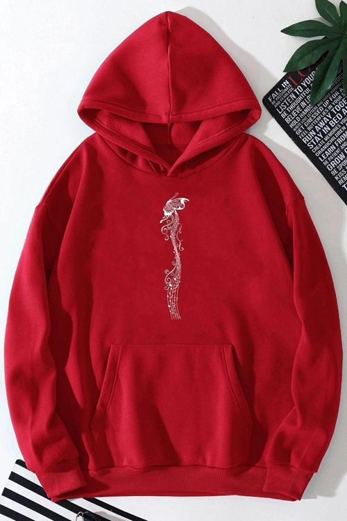 Unisex Oversize Butterfly Song Baskılı Sweatshirt