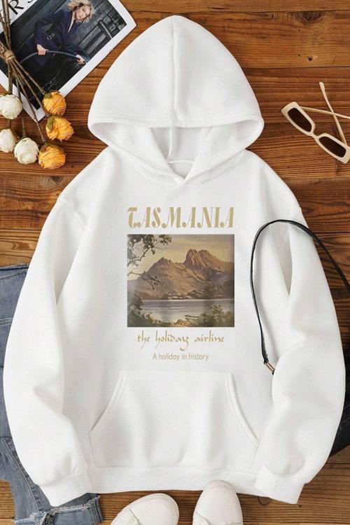 Unisex Oversize Tasmania Baskılı Sweatshirt