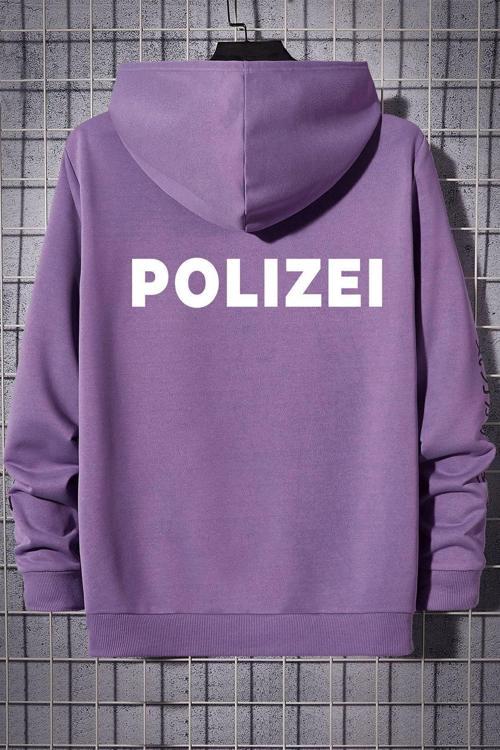 Unisex Polizei Sırt Baskılı Sweatshirt