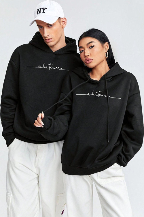 Whatever Baskılı Oversize Sweatshirt