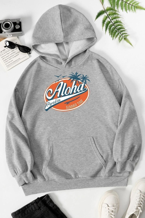 Unisex Aloha Baskılı Sweatshirt