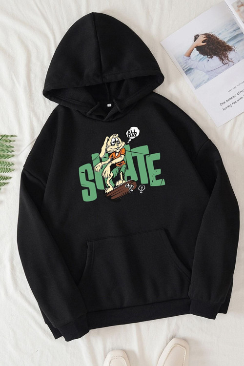 Unisex All Day Rabbit Baskılı Sweatshirt