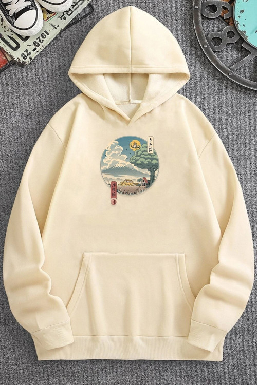 Unisex Neighbor's Ukiyo E Baskılı Sweatshirt