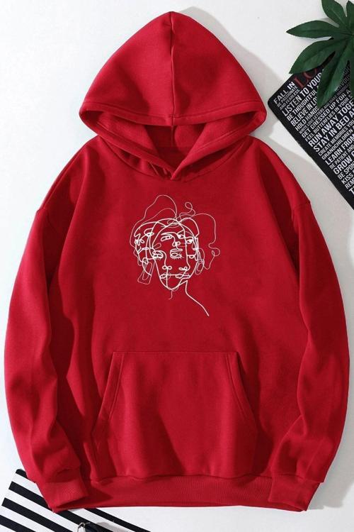 Unisex Woman One Line Baskılı Sweatshirt