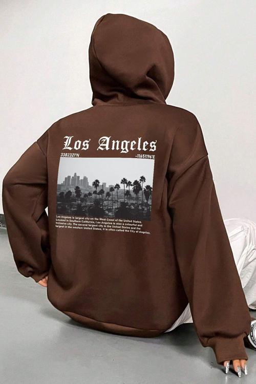 Unisex Los Angles Baskılı Sweatshirt