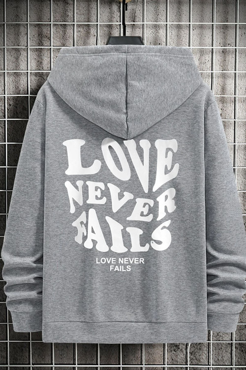 Unisex Love Never Fails Sırt Baskılı Sweatshirt
