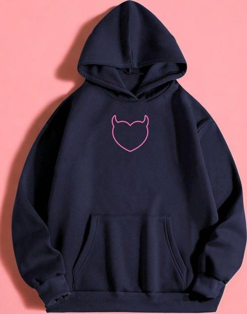 Kalp Baskılı Unisex Oversize Sweatshirt