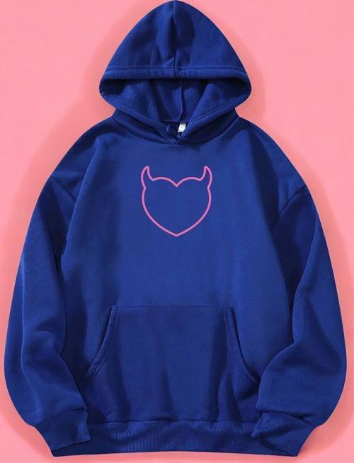 Kalp Baskılı Unisex Oversize Sweatshirt