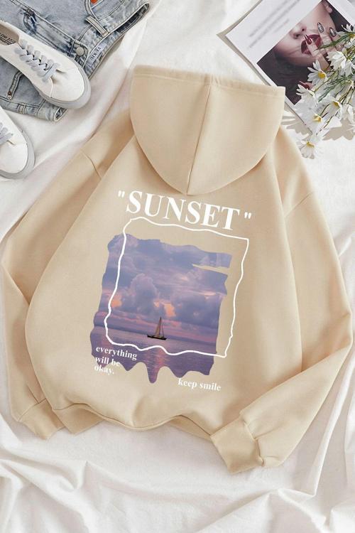 Unisex Sunset Baskılı Sweatshirt