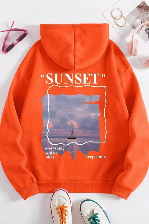 Unisex Sunset Baskılı Sweatshirt
