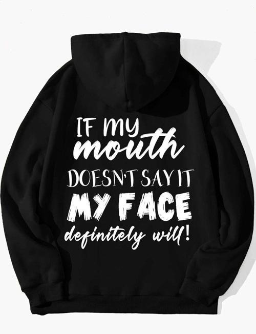 Unisex If My Mouth Sırt Baskılı Oversize Sweatshirt