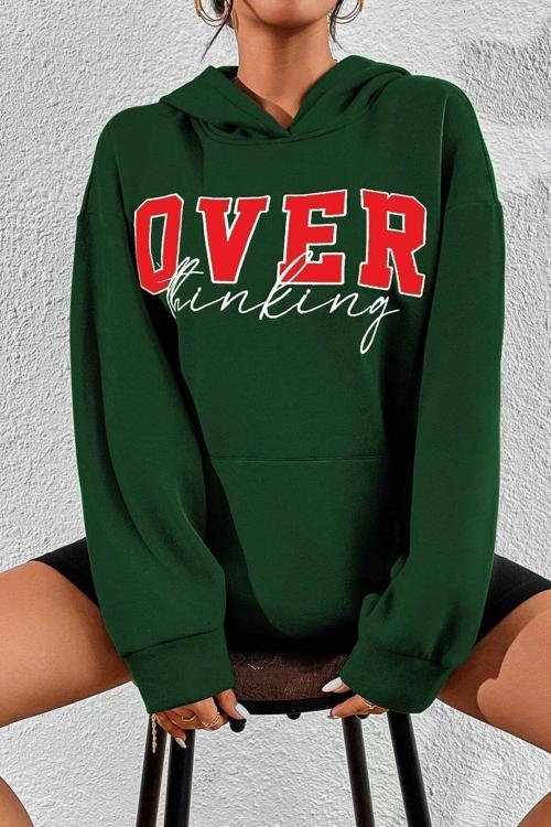 Unisex Over Thinking Baskılı Sweatshirt