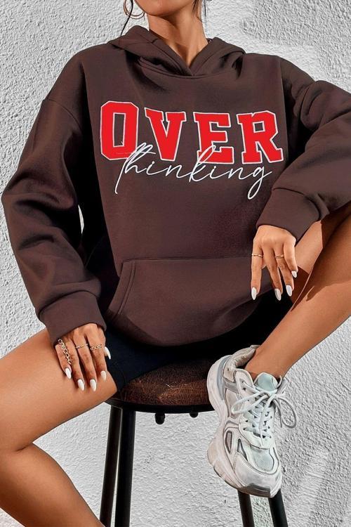 Unisex Over Thinking Baskılı Sweatshirt