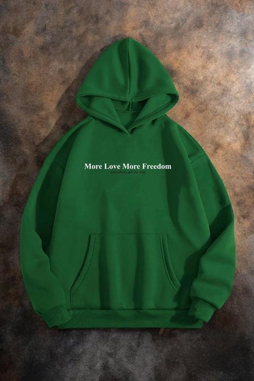 More Love Baskılı Oversize Sweatshirt