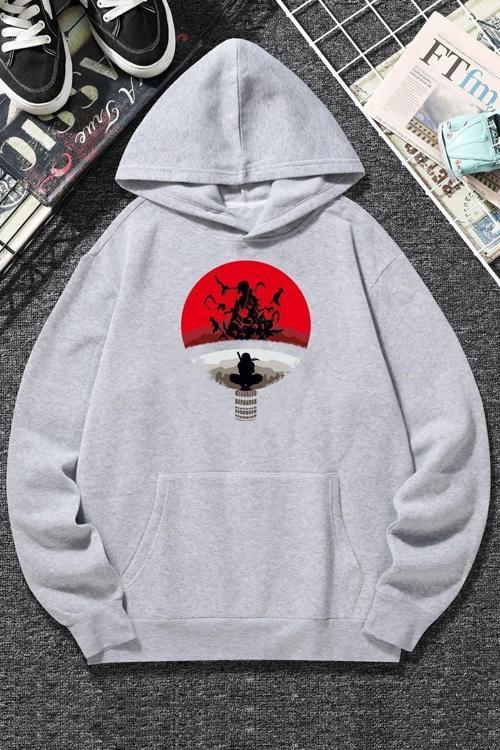 Unisex Itachi Uchiha Baskılı Sweatshirt