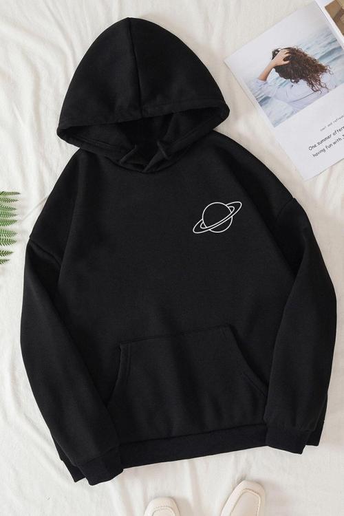 Siyah Saturn Sweatshirt