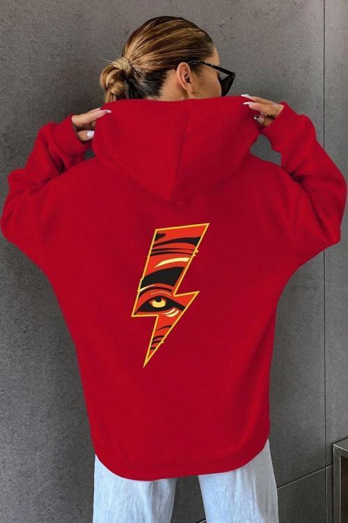 Unisex Yıldırım Baskılı Sweatshirt