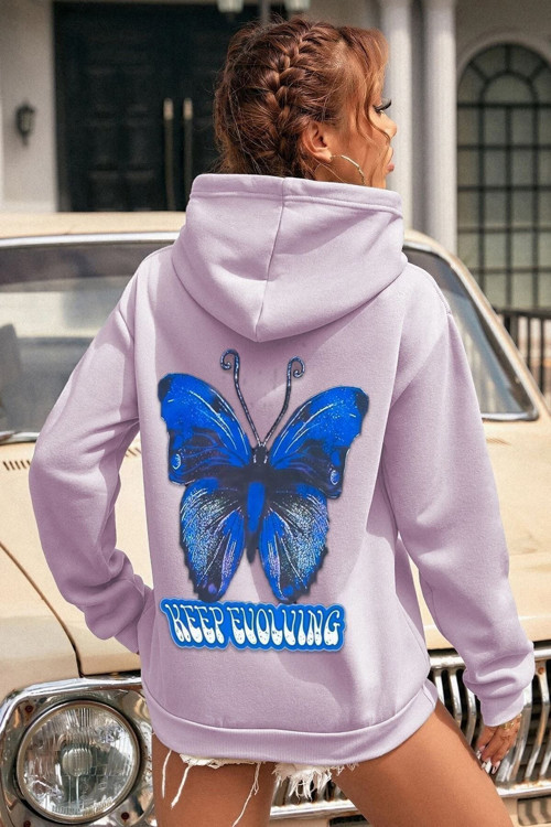 Unisex Butterfly Baskılı Sweatshirt