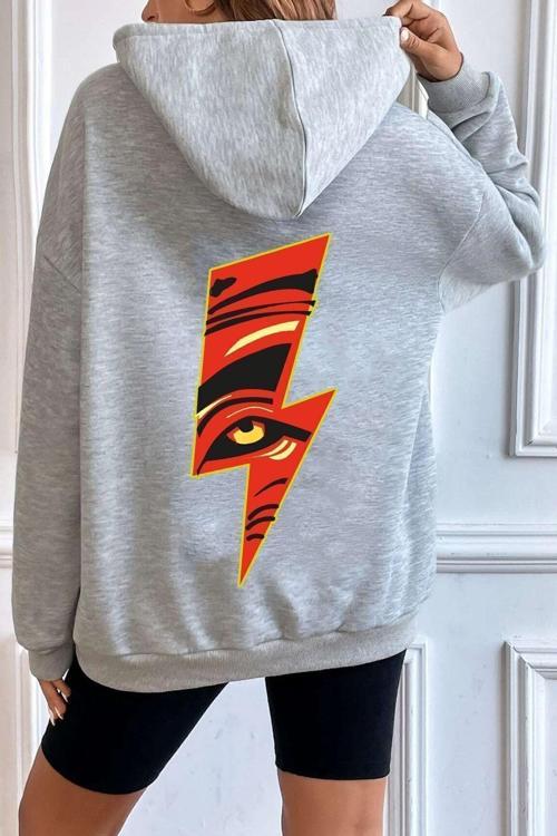 Unisex Yıldırım Baskılı Sweatshirt