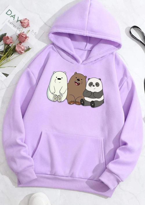 Unisex Kafadar Ayılar Baskılı Sweatshirt