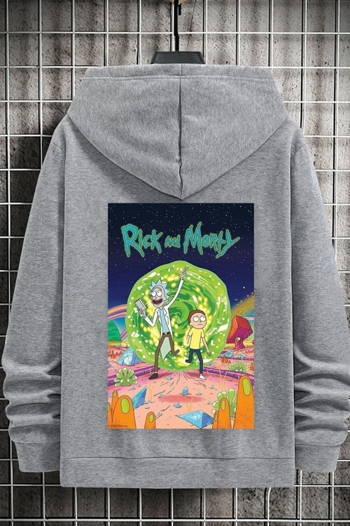 Unisex Rick And Morty Baskılı Sweatshirt