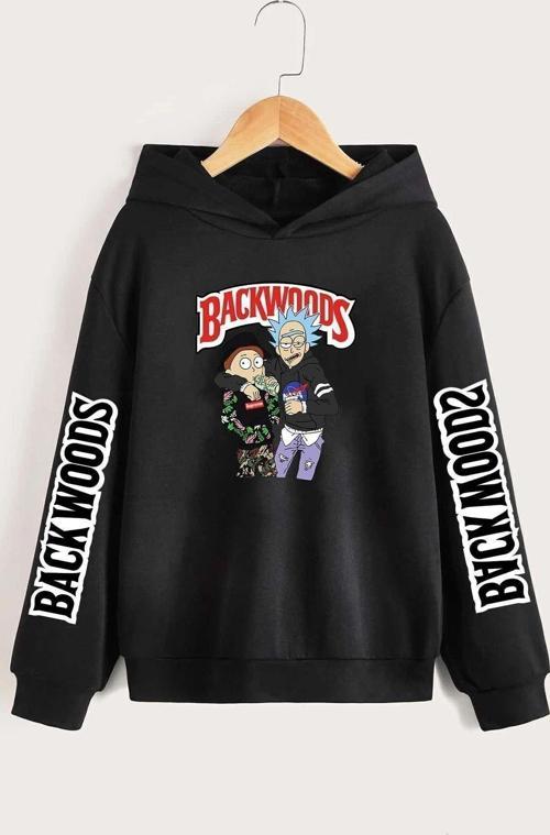 Unisex Backwoods Baskılı Sweatshirt TY-Siyah-BackwoodsAdam