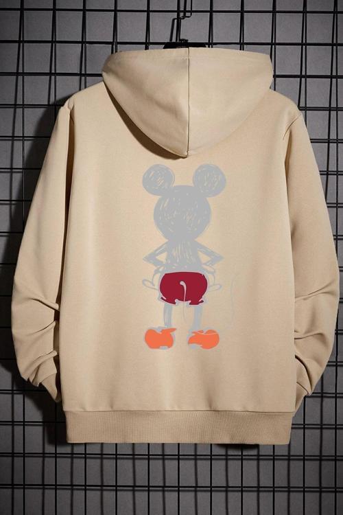 Unisex Mouse Sırt Baskılı Sweatshirt