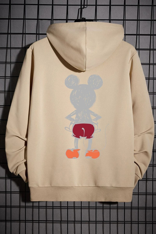 Unisex Mouse Sırt Baskılı Sweatshirt