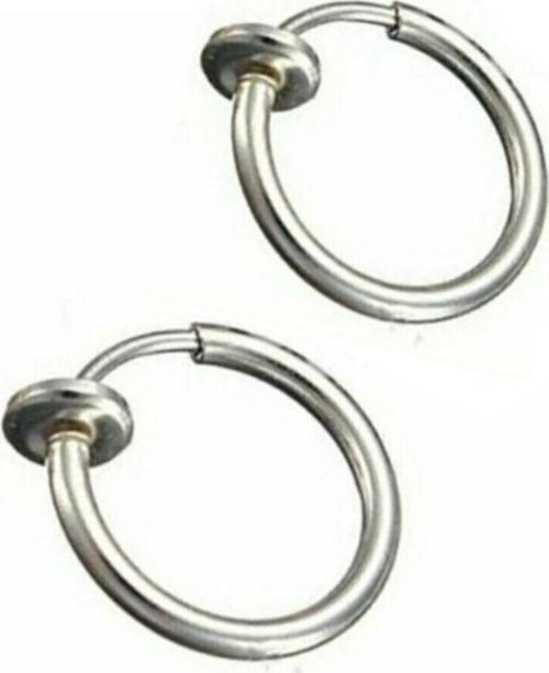 316l Paslanmaz Çelik Deliksiz Fake Piercing Gümüş Çift