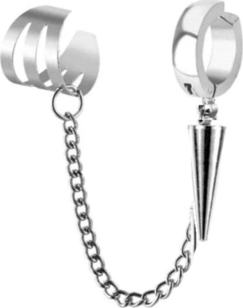 Halkalı Ve Sivri Uç Detaylı Küpe Şık Hediyelik Aksesuar Takı Süs